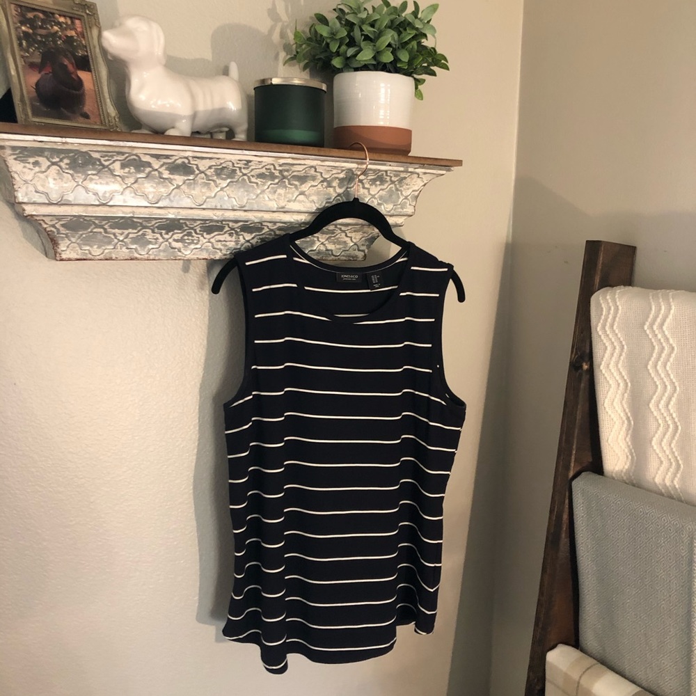 Jones & Co Black Striped Tank